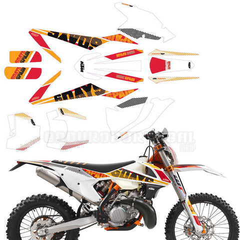 Kit de Autocolantes KTM SX/SX-F 16-18, SX 250 17-18, EXC/EXC-F 17-19 SIX DAYS ESPANHA