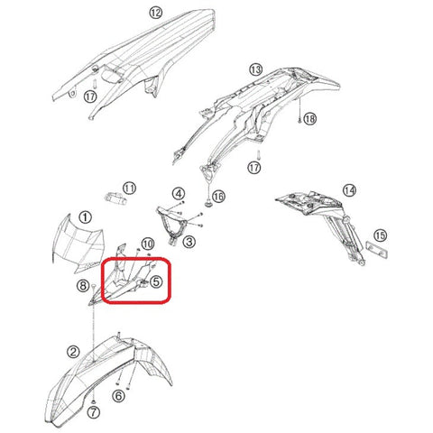 Tirante Guarda-lamas Dianteiro HUSABERG FE 250/350/450/501, TE 125/250/300 13-14 Cinzento