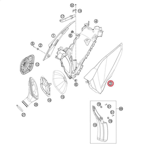 Tampa Lado Esquerdo da Caixa de Filtro de Ar HUSABERG 2013 (com autocolantes)