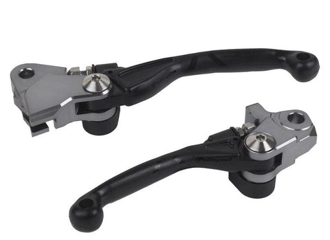 Par Manetes Articuladas INQUEBRÁVEIS POLISPORT PIVOT SUZUKI RMZ 250 04 e 07-24, RMZ 450 05-24 Preto