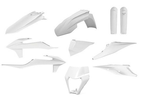 Kit de Plásticos POLISPORT FULL KIT KTM EXC 150/250/300 20-23, EXC-F 250/350/450/500 20-23 Branco