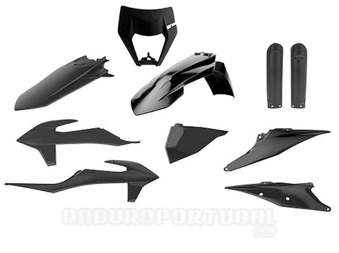 Kit de Plásticos POLISPORT FULL KIT KTM EXC 150/250/300 20-23, EXC-F 250/350/450/500 20-23 Preto