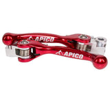 Par de Manetes Flexíveis APICO HUSQVARNA TE 150i/250i/300i 22-24, FE 250/350/450/501 22-24 Vermelho (BRAKTEC)