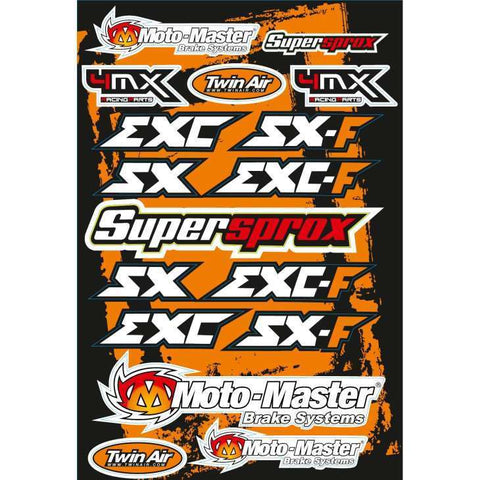 Folha de Autocolantes Variados 4MX para KTM - Ref: 01KITA606KTM