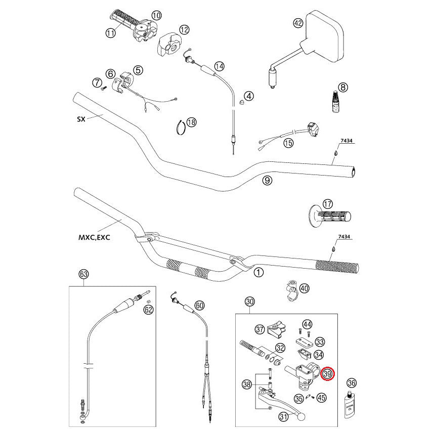 Abraçadeira Bomba de Embraiagem MAGURA KTM