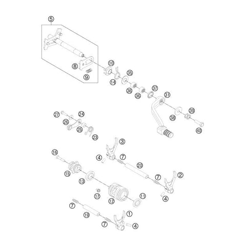 Anel (par) de Parafuso do Pedal de Velocidades KTM (Ref. 39)