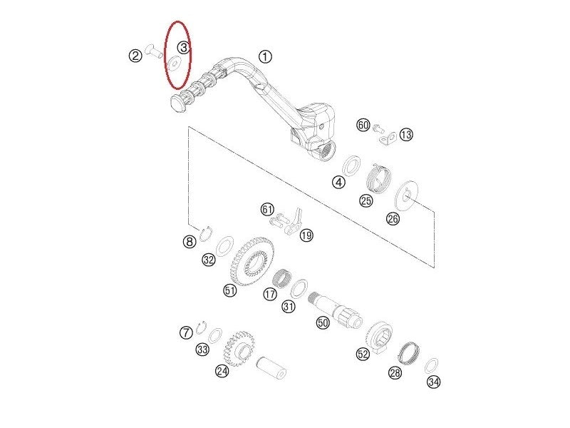 Anilha Pedal de Arranque KTM 8MM