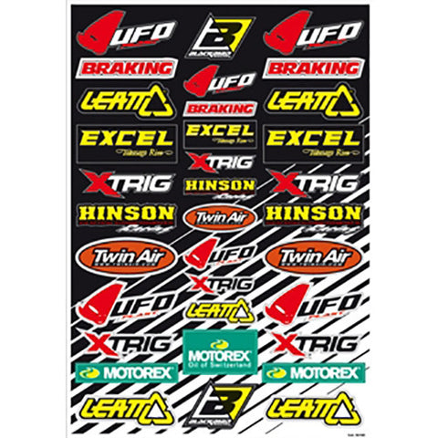 Folha de Autocolantes BLACKBIRD RACING SPONSOR LOGO DECAL KIT B 50x35 cm