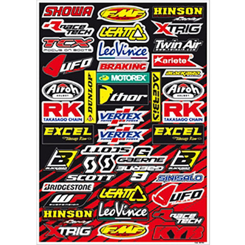 Folha de Autocolantes BLACKBIRD RACING SPONSOR LOGO DECAL KIT C 50x35 cm