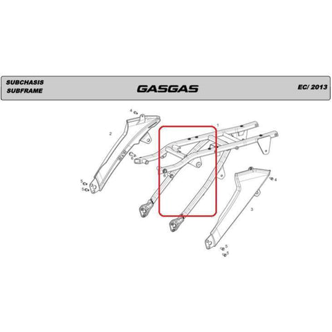 Sub-chassis de Alumínio GAS GAS EC RACING 2013
