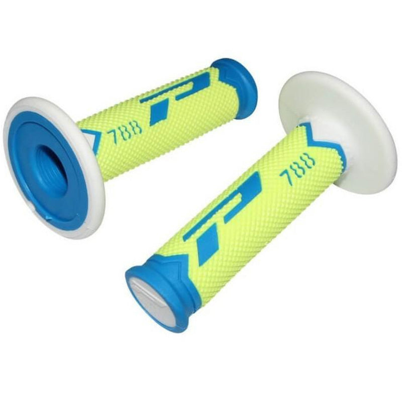 Punhos PROGRIP 788 Tripla Densidade Azul/ Amarelo Flúor/ Branco