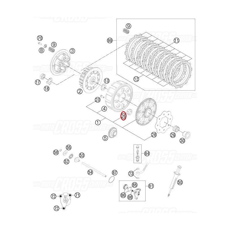Borracha Amortecimento Embraiagem KTM EXC 250/300 98-05, SX 250 98-12, HUSABERG TE 250/300 11-12