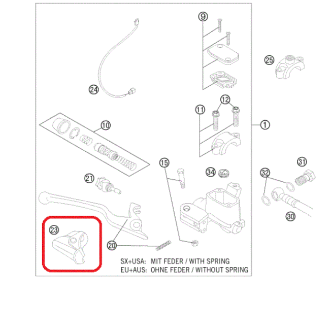 Capa de Protecção de Manete/Bomba de Travão BREMBO para KTM/HUSABERG