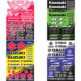 Folha de Autocolantes FACTORY EFFEX HONDA/ KAWASAKI/ SUZUKI/ YAMAHA 48x30,5 cm