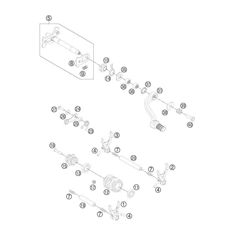 Rolamento Selector de Mudanças KTM (1 unidade - Ref. 36)