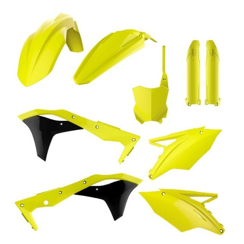 Kit de Plásticos POLISPORT FULL KIT KAWASAKI KX 250F 17-20 Amarelo Flúor