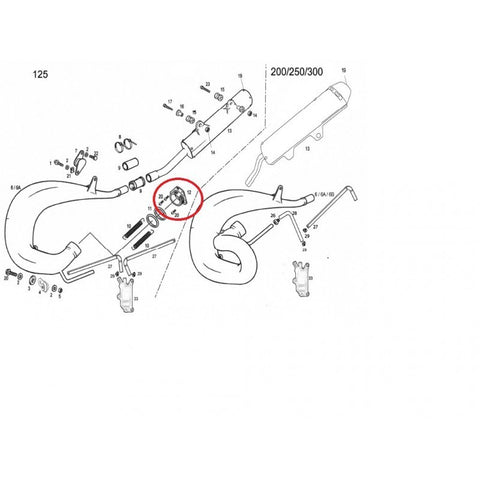 Falange de Escape GAS GAS EC 200/250/300 2T 97-20 Vermelho