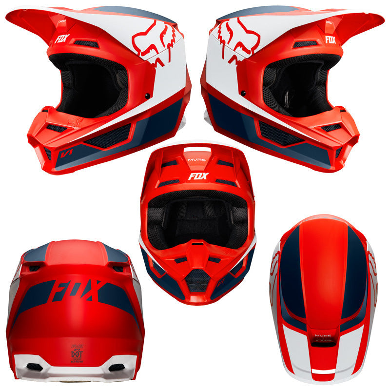 Capacete FOX V1 PRZM Azul Marinho/ Vermelho 2019 - Tamanho M