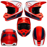 Capacete FOX V1 PRZM Azul Marinho/ Vermelho 2019 - Tamanho M