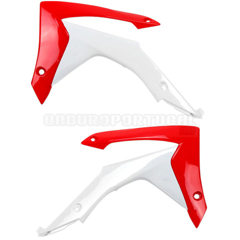 Tampas de Radiador/Depósito POLISPORT para HONDA CRF 250R 14-17, CRF 450R 13-16 Vermelho/Branco
