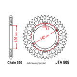 Cremalheira Alumínio JT para SUZUKI DR 350 90-99, DRZ 400 00-24