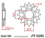 Pinhão de Ataque JT SELF CLEANING SUZUKI DR 350 90-99, DRZ 250 01-07, DRZ 400 00-24, RM 250 86-08, RMX 250 89-99
