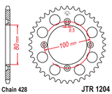 Cremalheira Aço JT para AJP PR3 125 08-15
