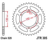 Cremalheira Aço JT para HONDA NX 650 DOMINATOR 95-01 - 46 Dentes