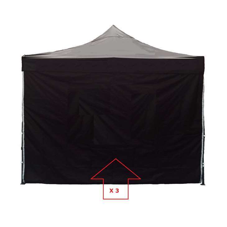 Jogo de 3 Lonas Laterais para Tenda GNERIK 3X3 preto