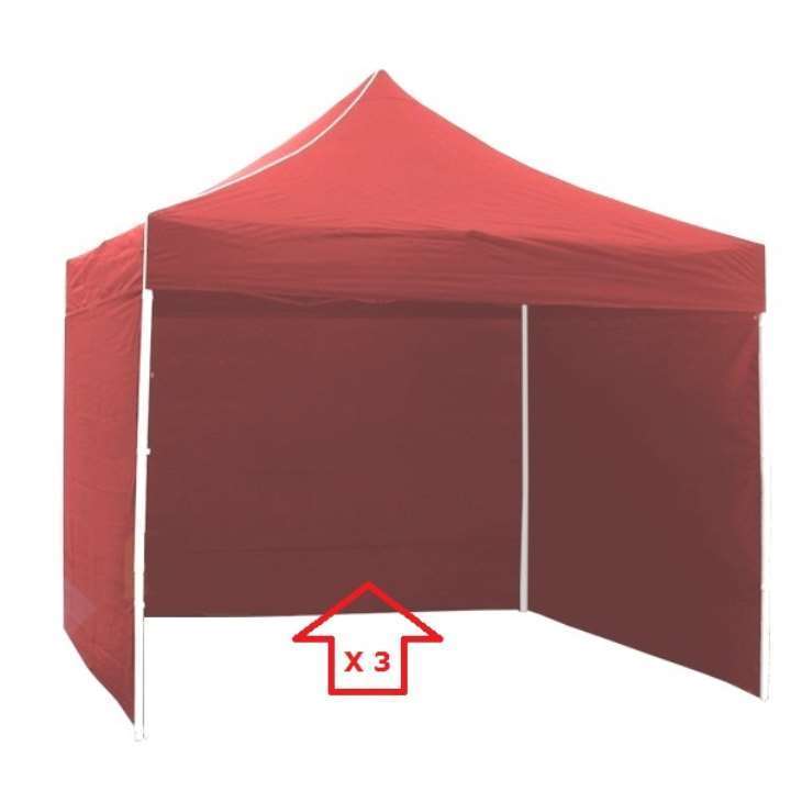 Jogo de 3 Lonas Laterais para Tenda GNERIK 3X3 vermelho