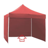 Jogo de 3 Lonas Laterais para Tenda GNERIK 3X3 vermelho