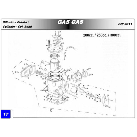 Junta do Cilindro GAS GAS 0,5mm (Ref. 16)