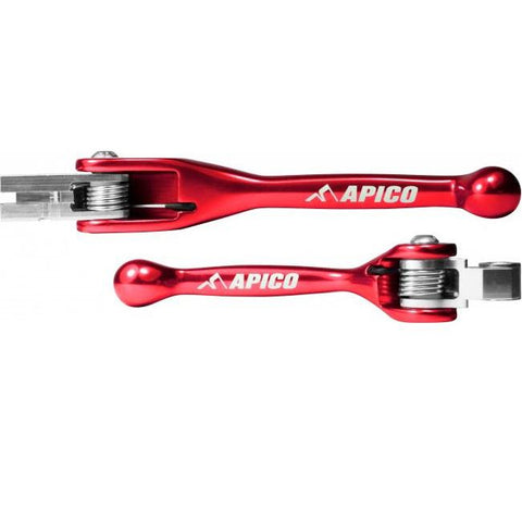 Par de Manetes Flexíveis APICO Vermelho HONDA CRF 250R 07-24, CRF 250RX 19-24, CRF 450R 07-20, CRF 450RX 17-20