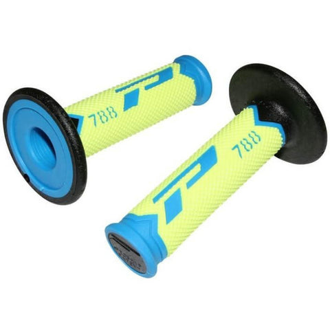 Punhos PROGRIP 788 Tripla Densidade Azul Claro/ Amarelo Flúor/ Preto