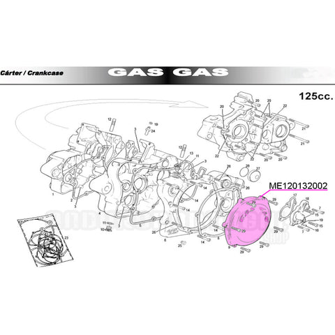 Tampa de discos de embraiagem magnésio GAS GAS EC 125