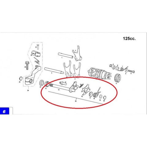 Eixo Selector Completo GAS GAS EC 125 01-17