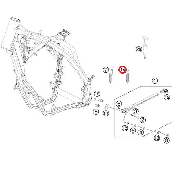 Mola Exterior de Descanso KTM EXC/ EXC-F 08-16