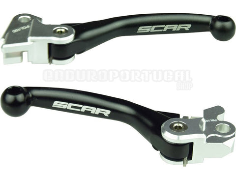 Par Manetes Articuladas SCAR YAMAHA YZ 125/250 01-07, YZ 250F 01-06, YZ 426/450F 01-07 Preto