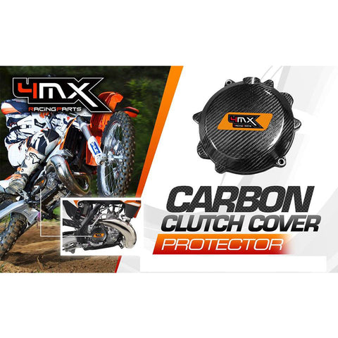 Protecção Tampa Discos Embraiagem Carbono 4MX para KTM EXC SX 250/300 13-16, HUSQVARNA TE 250/300 14-16