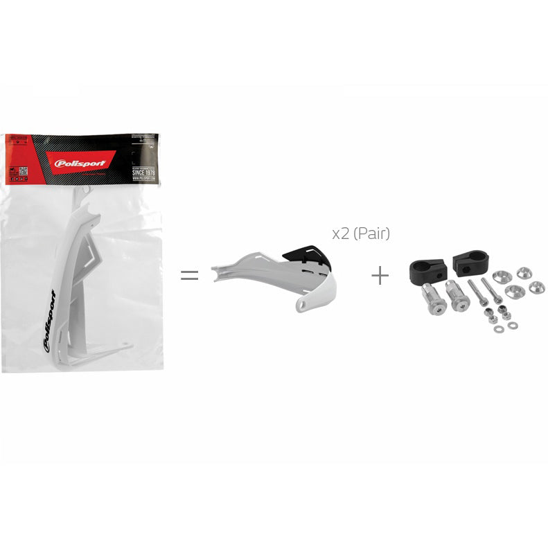 Protecções de Mãos POLISPORT EVOLUTION INTEGRAL + Kit de Montagem Universal (guiador 22 mm)