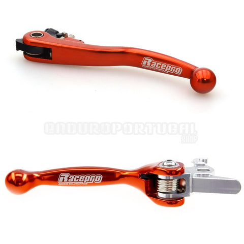 Par de Manetes Articuladas RACEPRO RL#3 KTM EXC 125 09-13 SX 125/150 09-13 Laranja