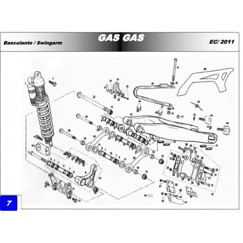Suporte Balancim Esquerdo GAS GAS (Ref. 12)