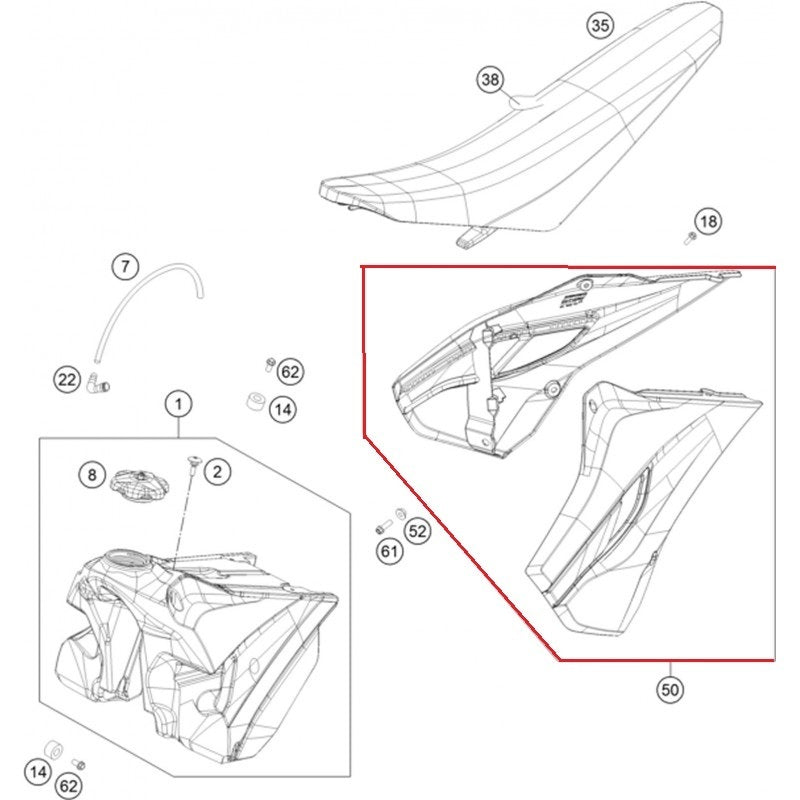 Tampas de radiador com autocolantes HUSQVARNA FC 250/350/450 e TC 125/250 2015 Branco