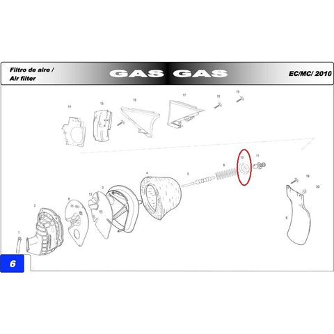 Anilha Filtro de Ar GAS GAS