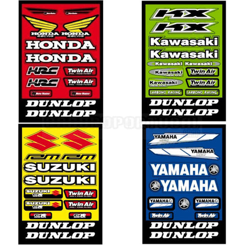 Folha de Autocolantes Variados GNERIK para HONDA/ KAWASAKI/ SUZUKI/ YAMAHA