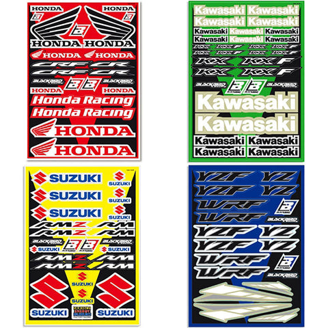 Folha de Autocolantes BLACKBIRD RACING UNIVERSAL HONDA/ KAWASAKI/ SUZUKI/ YAMAHA 50x35 cm
