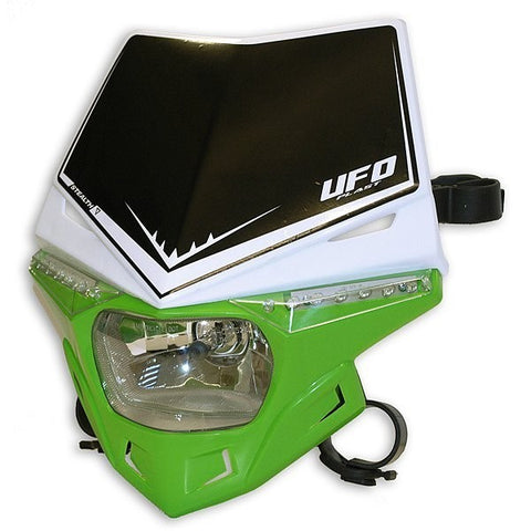 Porta-farol UFO STEALTH HEADLIGHT (12V/35W & LED) DUAL COLOR Branco/Verde KX