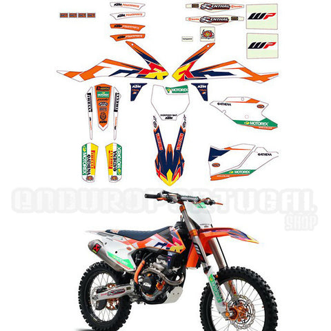 Kit de Autocolantes FACTORY KTM SX 125/150 16-18, SX 250 17-18, SX-F 250/350/450 16-18