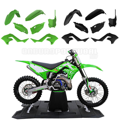 Kit de Plásticos POLISPORT RESTYLING KAWASAKI KX 125/250 03-08 Look KX 450 2022 Verde ou Preto