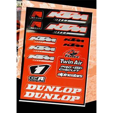 Folha de Autocolantes Variados 4MX para KTM
